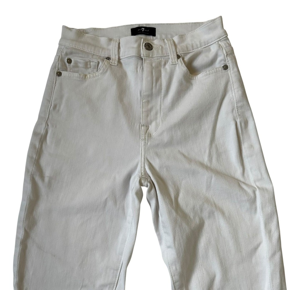 7 For All Mankind White The High Waist Ankle  Skinny Jeans Women Size 26 | 71-20 - Picture 8 of 9